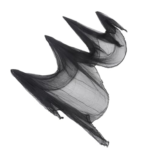 BESTonZON Halloween Dekostoff Schwarz Spukstoff Leicht Flexibel Wiederverwendbar Für Gruselige Halloween Party Indoor Outdoor Fenster Türen Spinnennetz Deko von BESTonZON