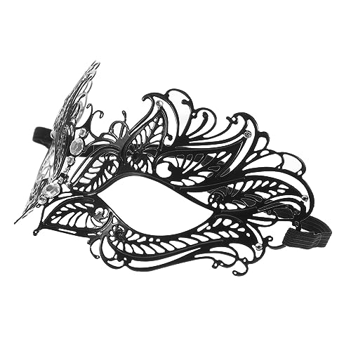 BESTonZON Halloween-augenmaske Damen-maskenmaske Schwarze Halbmaske Aus Metall Tanzparty-kostüme Maskenmaske Für Frauen von BESTonZON