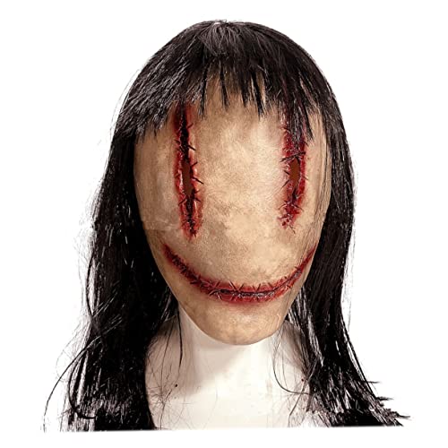 BESTonZON Halloween Gruselige Gesichtsmaske für Erwachsene Realistische Geistermaske für Bühne und Kostümparty Atmungsaktive Halloween Requisite für Schaurige Anlässe von BESTonZON