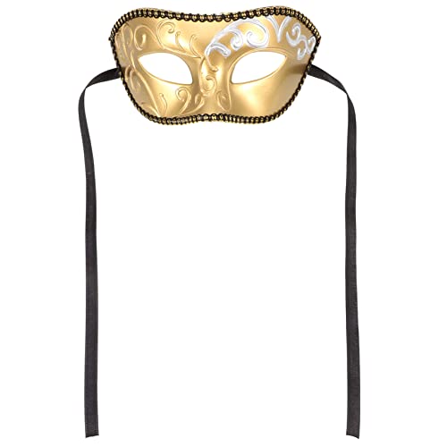 BESTonZON Halloween Halbe Gesichtsmaske für Erwachsene Verstellbare Karnevalsmaske mit Riemen für Cosplay Partys und Festivals Gold BESTonZON Halloween Halbe Gesichtsmaske für Erwachsene Verstellbare Karnevalsmaske mit Riemen für Cosplay Partys und Festivals Gold von BESTonZON
