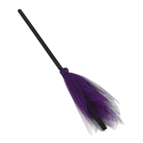 BESTonZON Halloween Hexenbesen Kostüm Requisite Leichtes Plastikbesen mit Netzdekor Tragbar und Langlebig für Cosplay Halloween Party und Verkleidung Zufällige Farbe Zufällige Farbe von BESTonZON