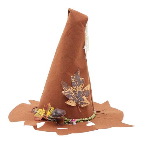 BESTonZON Halloween Hexenhut für Kostüme Verziert mit Blättern Leicht und Bequem für Halloween Partys Cosplay und Mottopartys BESTonZON Halloween Hexenhut für Kostüme Verziert mit Blättern Leicht und Bequem für Halloween Partys Cosplay und Mottopartys von BESTonZON