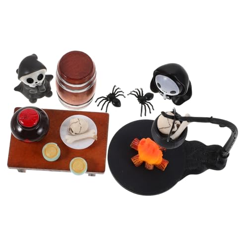 BESTonZON Halloween Miniatur Schädel Figurinen Realistisch Gestaltete Kunststoff Skelett Deko für Puppenhaus Detailreiche Gruselige Landschaftsornamente Leichte Halloween Szene Zubehör BESTonZON Halloween Miniatur Schädel Figurinen Realistisch Gestaltete Kunststoff Skelett Deko für Puppenhaus Detailreiche Gruselige Landschaftsornamente Leichte Halloween Szene Zubehör von BESTonZON
