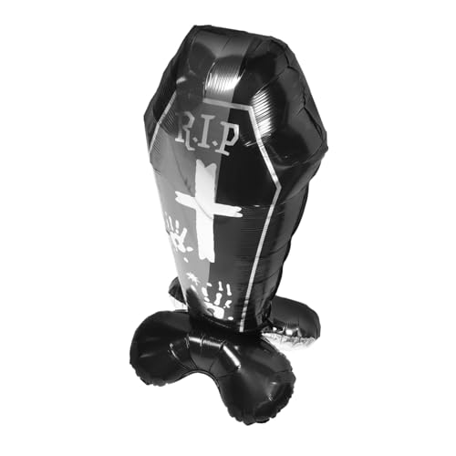 BESTonZON Halloween Sargballons Aufblasbarer Halloween Ballon Türkranz Ballonbogen Set Ballontier Set Halloween Banner Gebläse Halloween Wimpel Inflator Aluminiumfolie Schwarz von BESTonZON