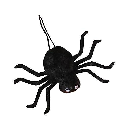 BESTonZON Halloween-Spinne Zubehör für Puppenhäuser Nagelauflageständer Mini-Kit Tür Halloween wanddeko Halloween Spinnenstreich Plüsch-Spinnen-Ornament Chemiefasertuch Black von BESTonZON