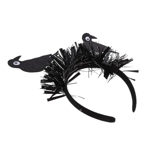 BESTonZON Halloween Stirnband mit Glitzer Krähendesign Langlebiges Cosplay Accessoire Party Haarreif für Halloween und Themenpartys Auffälliger Kopfschmuck für Damen von BESTonZON