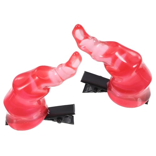 BESTonZON Halloween Teufelshörner Haarspangen Halbtransparent Rot Cosplay Kostüm Haarschmuck für Party Karneval Bühnenauftritt von BESTonZON