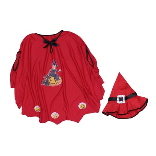BESTonZON Halloween Umhang und Hut Set für Cosplay Kostüm für Bühnenaufführungen Geeignet für Körpergröße für Halloween Partys und Kostümveranstaltungen von BESTonZON