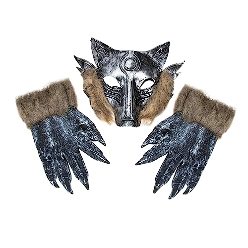 BESTonZON Halloween Wolf Maske Wolf Kostüm mit Handschuhen Gruselige Cosplay Maske für Erwachsene für Halloween Feiern Karneval und Mottopartys BESTonZON Halloween Wolf Maske Wolf Kostüm mit Handschuhen Gruselige Cosplay Maske für Erwachsene für Halloween Feiern Karneval und Mottopartys von BESTonZON