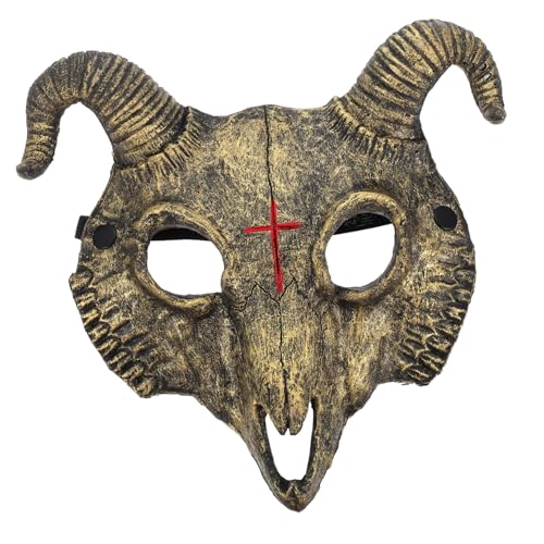 BESTonZON Halloween Ziegenschädel Maske Tierisch Dekorative Maske Für Halloween Cosplay Und Partys Einzigartige Goldene Maske Für Kreative Kostüme BESTonZON Halloween Ziegenschädel Maske Tierisch Dekorative Maske Für Halloween Cosplay Und Partys Einzigartige Goldene Maske Für Kreative Kostüme von BESTonZON