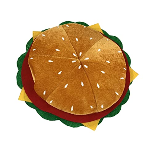BESTonZON Hamburger Hut Kappe Individuelle Mütze Bierhut Kostüm Hüte Krabbenhut Trucker-hut Fast-food-hüte Trucker-mützen Burger-barett Kostümhut Festliche Kopfbedeckung Fast-food-hut Vlies von BESTonZON