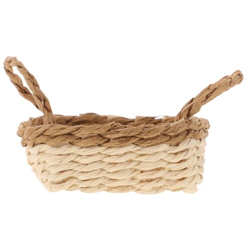 BESTonZON Handgewebter Miniatur Aufbewahrungskorb für Puppenhaus Dekoration Leicht und Kompakt Traditionell Geflochten als Mini Szenen Accessoire und Fotorequisite Braun von BESTonZON