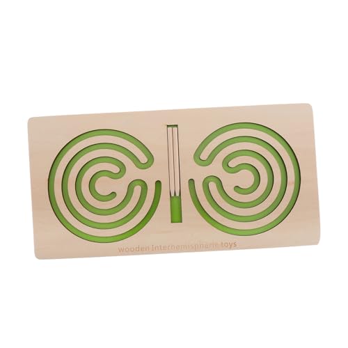 BESTonZON Handheld Maze Board Holzspielzeug für Koordinationstraining und Feinmotorikförderung Lernspielzeug zur Gehirnentwicklung Links Rechts Gehirntraining Pädagogisches von BESTonZON