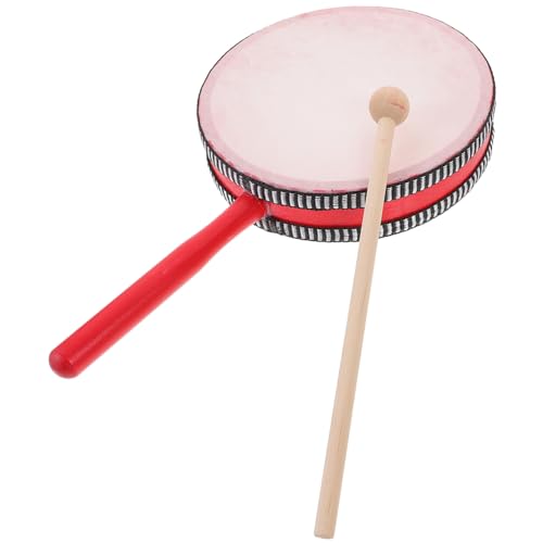 BESTonZON Handtrommel Mit Holzgriff Und Schlägel Percussion Musikinstrument Für Anfänger Ideal Für Musikunterricht Und Kreative Aufführungen Robustes Design Für Kleine Hände von BESTonZON