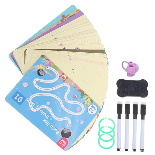 BESTonZON Handwriting Practice Toy mit Wiederverwendbaren Übungskarten Fördert Konzentration und Feinmotorik Kindgerechte Trainingskarten mit Bunten Cartoonmotiven für Vorschulkinder BESTonZON Handwriting Practice Toy mit Wiederverwendbaren Übungskarten Fördert Konzentration und Feinmotorik Kindgerechte Trainingskarten mit Bunten Cartoonmotiven für Vorschulkinder von BESTonZON