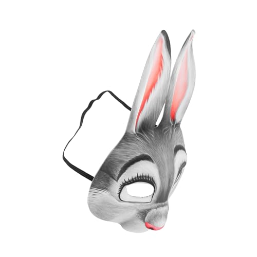 BESTonZON Hasenmaske Maskenball Outfit Festliche Maske Osterfeier Masken Verkleidung Hasen masken für kinder Halloween-Hasen-Maske lustige Halloween-Masken für Erwachsene Maskentier Eva Grey von BESTonZON