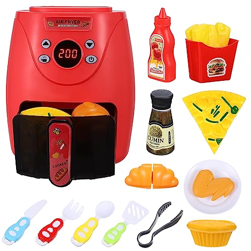 BESTonZON Heißluftfritteuse Spielzeugset Mit Farbwechselndem Zubehör Interaktives Kochspielzeug Für Küchenaccessoires Für Kreatives Rollenspiel Tomatenrot BESTonZON Heißluftfritteuse Spielzeugset Mit Farbwechselndem Zubehör Interaktives Kochspielzeug Für Küchenaccessoires Für Kreatives Rollenspiel Tomatenrot von BESTonZON