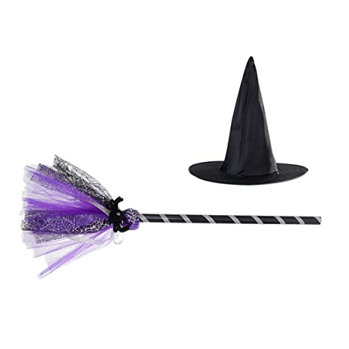 BESTonZON Hexen Hut und Besen Set für Halloween Teiliges Kostümzubehör für Erwachsene für Themenpartys und Fotoshootings Klassisches Design für Festliche von BESTonZON