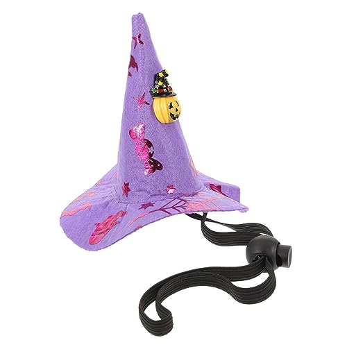 BESTonZON Hexenhut für Haustiere Lila Kürbis Design Verstellbarer Kopfschmuck für Halloween Party Dekoration und Cosplay Zubehör Leicht und zu Tragen BESTonZON Hexenhut für Haustiere Lila Kürbis Design Verstellbarer Kopfschmuck für Halloween Party Dekoration und Cosplay Zubehör Leicht und zu Tragen von BESTonZON