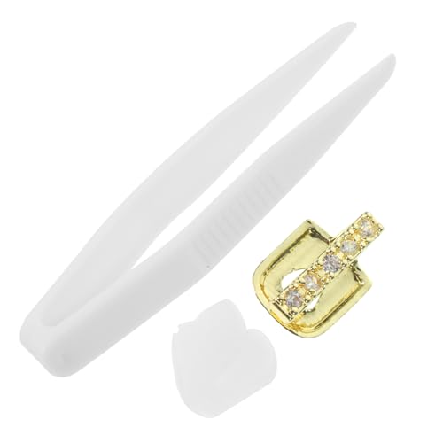 BESTonZON Hip Hop Teeth Grill mit Strasssteinen Goldfarbener Einzelzahn Abnehmbar und Komfortabel Geeignet für Halloween Party Musik Performance Geschenkidee für Männer und Frauen von BESTonZON