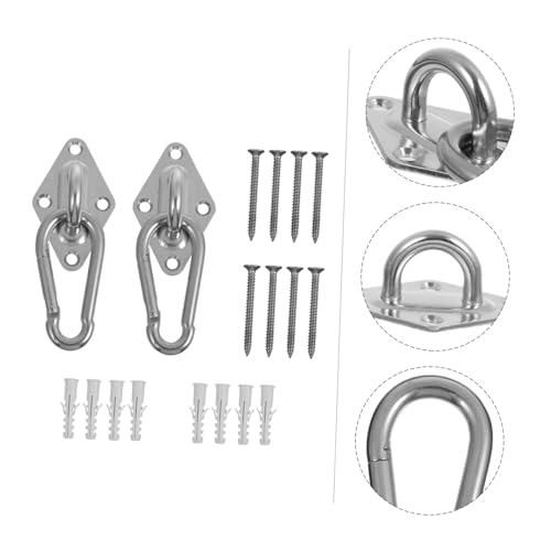 BESTonZON Hochwertiges Teiliges Hammock Befestigungsset Metallhaken Karabiner Robust Rostfrei für Schaukelhaken Holzbalke Outdoor Hängesessel Aufhängung BESTonZON Hochwertiges Teiliges Hammock Befestigungsset Metallhaken Karabiner Robust Rostfrei für Schaukelhaken Holzbalke Outdoor Hängesessel Aufhängung von BESTonZON