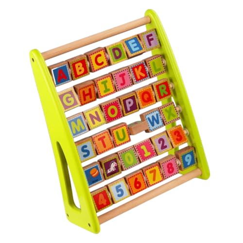 BESTonZON Holz Alphabet Lernspielzeug Buchstaben Zahlen Lerntafel Pädagogisch Sicher Glatt Kanten Früherziehung Eltern Junge Mädchen Interaktion Grün von BESTonZON
