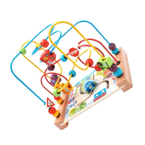 BESTonZON Holz Beaded Plaything Pädagogisches Labyrinth Lernspielzeug für Ab Jahren Buntes Motorikspielzeug aus Hochwertigem Holz Sicherer Farbauftrag Fördert Feinmotorik und Farberkennung von BESTonZON