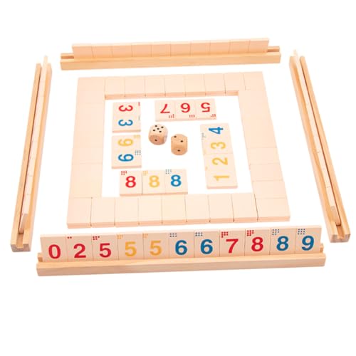 BESTonZON Holz Brettspiel Digitales Zahlen Würfelspiel für Spieler Rutschfestes Eltern Junge Mädchen Lernspiel Party Unterhaltung Lernspielzeug von BESTonZON