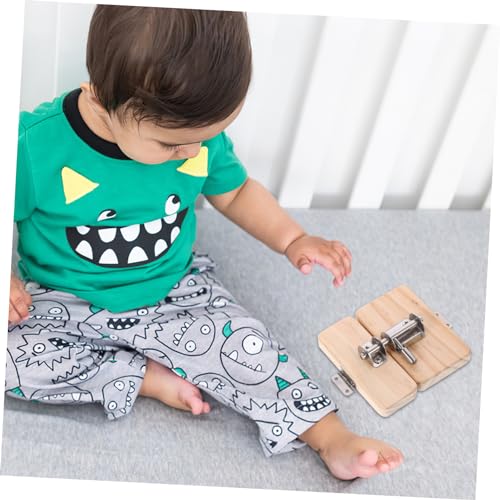 BESTonZON Holz Busy Board Türschloss Steckspielzeug Langlebig für Kleinkinder Feinmotorik Handliches Pädagogisches Lernspielzeug für Eltern Junge Mädchen Interaktion und Sensorische von BESTonZON