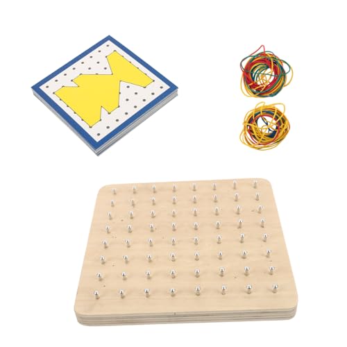 BESTonZON Holz Geoboard Nagelbrett Kreatives Montessori Lernspielzeug für Ergonomisch Poliert Sicher Mathe Lernhilfe für Grundschule Sensorisches Aktivitätsbrett BESTonZON Holz Geoboard Nagelbrett Kreatives Montessori Lernspielzeug für Ergonomisch Poliert Sicher Mathe Lernhilfe für Grundschule Sensorisches Aktivitätsbrett von BESTonZON