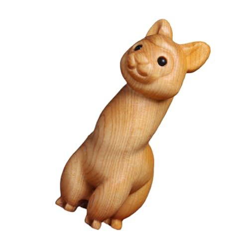 BESTonZON Holz Geschnitztes Alpaka Kleine Radlager Mattierter Schwamm Kleine Kugellager Glückliche Katzenbrosche Flocking Decoration Brennerknopf Griff Wasserhahn Khaki Hölzern von BESTonZON