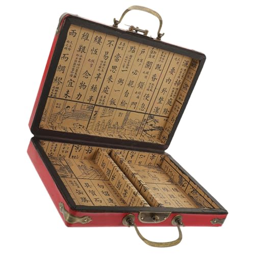 BESTonZON Holz Mahjong Bingo Chips Pu Bin Shirt Boxen Für BESTonZON Holz Mahjong Bingo Chips Pu Bin Shirt Boxen Für von BESTonZON