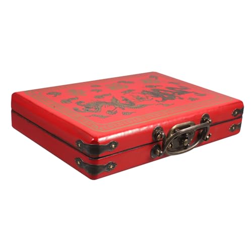 BESTonZON Holz Mahjong Box Retro Mahjong Aufbewahrungsbox für Reisen und Zuhause Robustes Design aus Hochwertigem Holz Leicht und Tragbar BESTonZON Holz Mahjong Box Retro Mahjong Aufbewahrungsbox für Reisen und Zuhause Robustes Design aus Hochwertigem Holz Leicht und Tragbar von BESTonZON