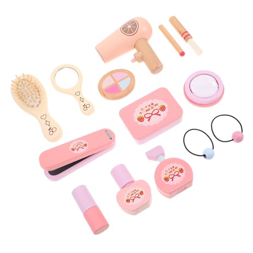 BESTonZON Holz-Make-up-spielset für Mädchen Realistische Schminkspielzeuge aus Holz mit Prinzessin Beauty Salon Zubehör Fördert Kreativität und Feinmotorik Rollenspiel von BESTonZON