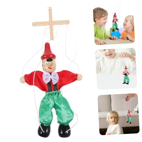 BESTonZON Holz Marionette Puppenspielzeug mit Ziehschnur Handgefertigte String Puppe für Erwachsene Kreatives für Aufführungen und Familienzeit Farblich Sortiert Flexibel Zufällige Farbe von BESTonZON