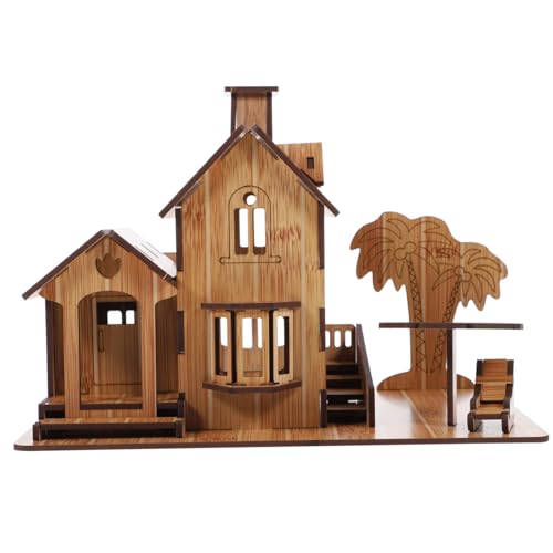 BESTonZON Holz Puzzle Modell Haus Bausatz DIY Holzspielzeug Sicher Poliertes Material Einfach Zusammenzubauen Pädagogisches Konstruktionsspielzeug für Jungen und Mädchen BESTonZON Holz Puzzle Modell Haus Bausatz DIY Holzspielzeug Sicher Poliertes Material Einfach Zusammenzubauen Pädagogisches Konstruktionsspielzeug für Jungen und Mädchen von BESTonZON