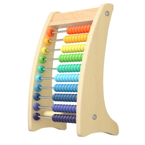 BESTonZON Holz Rechenrahmen Montessori Mathe Lernspielzeug für Bunte Perlen Robust Langlebig Pädagogisch Fördernd Denken Rechnen Klasse Vorschule Geburtstagsgeschenk von BESTonZON