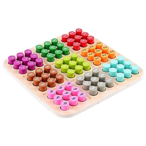 BESTonZON Holz Sudoku Legespiel für Jahre Handliches Holz Trainingsspiel Gedächtnis und Feinmotorik Robustes Sicheres Lernspielzeug für Vorschule und Freizeit von BESTonZON