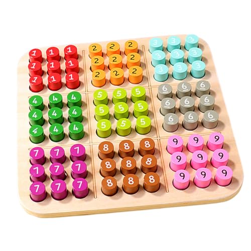 BESTonZON Holz Sudoku Lernspielzeug für Ab Jahren Pädagogisches Denkspiel mit Holzmaterial Handliches Steckbrett Logik Gedächtnis und Feinmotorik Tragbares Puzzle BESTonZON Holz Sudoku Lernspielzeug für Ab Jahren Pädagogisches Denkspiel mit Holzmaterial Handliches Steckbrett Logik Gedächtnis und Feinmotorik Tragbares Puzzle von BESTonZON