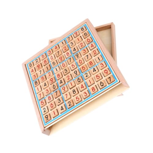 BESTonZON Holz Sudoku Spielset Raster Lernspielzeug Logisches Denken Mathematisches Trainingsspiel Pädagogisch Kreatives Denkspiel für Jungen Mädchen von BESTonZON