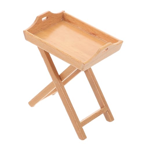 BESTonZON Holz Tablett mit Gestell Realistisches Puppenhaus Obst und Gemüseregal Langlebiges Küchenzubehör Detailgetreue Dekoration für Puppenhauszimmer von BESTonZON