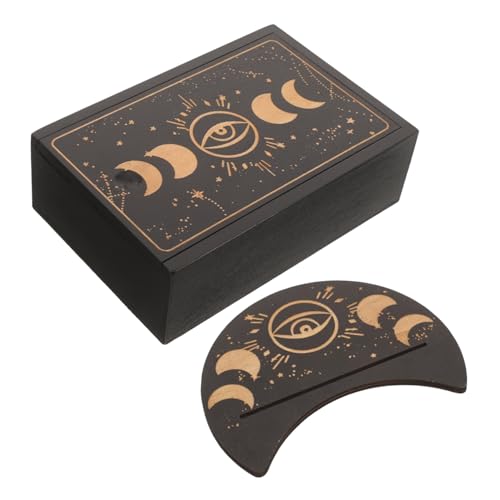 BESTonZON Holz Tarotkartenhalter und Tragbare Aufbewahrungsbox Kompatibel mit Standardgröße Tarotdecks Handgefertigt Robust und Dekorativ für Altar und Wahrsagezubehör von BESTonZON