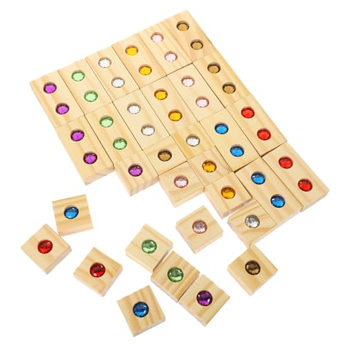 BESTonZON Holzbauklötze mit Edelsteinintarsien Teiliges Konstruktionsspielzeug aus Robustem Holz Fördert Feinmotorik Farberkennung und Kreatives Lernen für Pädagogisches Stapelspielzeug BESTonZON Holzbauklötze mit Edelsteinintarsien Teiliges Konstruktionsspielzeug aus Robustem Holz Fördert Feinmotorik Farberkennung und Kreatives Lernen für Pädagogisches Stapelspielzeug von BESTonZON