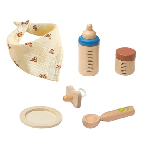 BESTonZON Holzflaschen Fütterungsset Kinderrollenspiel Sicherer Glatter Holzgriff Vielfältige Zubehörteile Pädagogisches Lernspiel für Mädchen und Kleinkinder für Fantasievolles BESTonZON Holzflaschen Fütterungsset Kinderrollenspiel Sicherer Glatter Holzgriff Vielfältige Zubehörteile Pädagogisches Lernspiel für Mädchen und Kleinkinder für Fantasievolles von BESTonZON