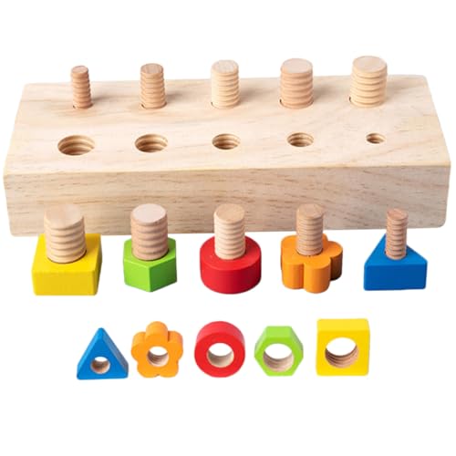 BESTonZON Holzformensortierer für Kleinkinder Pädagogisches Steckspielzeug zur Farberkennung und Feinmotorikförderung Montessori Lernspiel für Jungen und Mädchen im Vorschulalter von BESTonZON