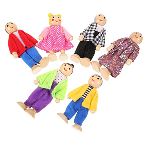 BESTonZON Holzpuppenhaus Figuren Bewegliche Familienfiguren für Rollenspiele für Kleinkinder für Kreative und Geschichtenerzählen BESTonZON Holzpuppenhaus Figuren Bewegliche Familienfiguren für Rollenspiele für Kleinkinder für Kreative und Geschichtenerzählen von BESTonZON
