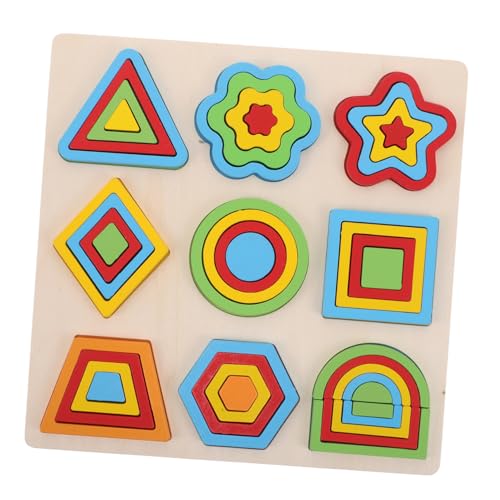 BESTonZON Holzpuzzle Geometrische Formen Lernspielzeug aus Holz für Kleinkinder Montessori Frühpädagogik Motorikförderndes Steckpuzzle Zählen und Formen Sortierer Pädagogisches BESTonZON Holzpuzzle Geometrische Formen Lernspielzeug aus Holz für Kleinkinder Montessori Frühpädagogik Motorikförderndes Steckpuzzle Zählen und Formen Sortierer Pädagogisches von BESTonZON