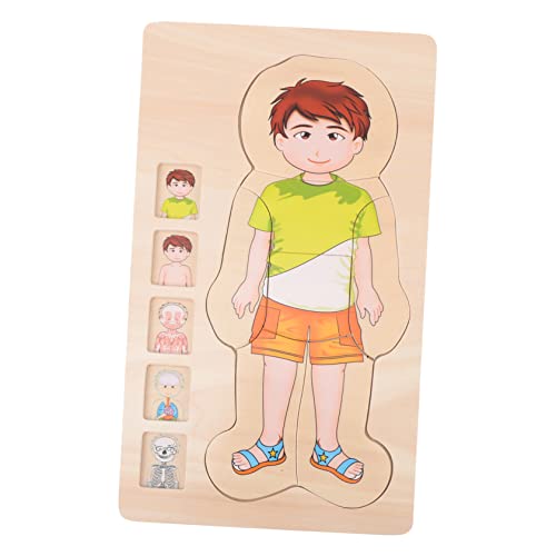BESTonZON Holzpuzzle Körperstruktur Lernspielzeug Mehrschichtiges Pädagogisches Puzzle für Fördert Körpererkennung mit Bunten Motiven Tragbar und Sicher für Jungen und Mädchen BESTonZON Holzpuzzle Körperstruktur Lernspielzeug Mehrschichtiges Pädagogisches Puzzle für Fördert Körpererkennung mit Bunten Motiven Tragbar und Sicher für Jungen und Mädchen von BESTonZON