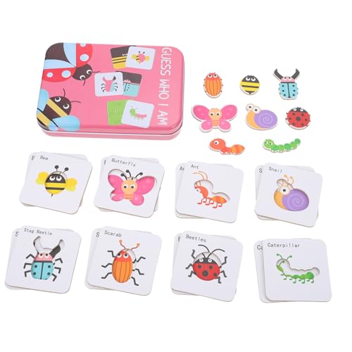 BESTonZON Holzpuzzle Lernspielzeug aus Hochwertigen Materialien Interaktives Insekten trainingsspielzeug für Vorschulkinder Pädagogisches Brettspiel Selbstentdeckung und Logischem Denken von BESTonZON