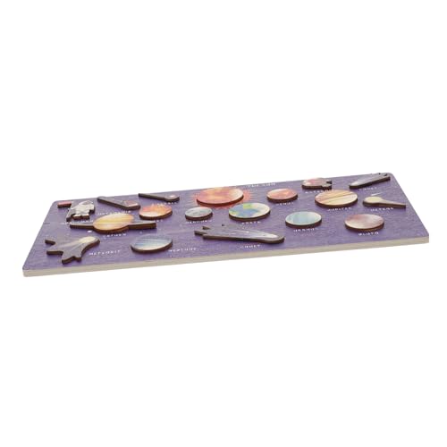 BESTonZON Holzpuzzle Sonnensystem Lernspielzeug Großes Planeten Matching Brett Kognitives Montessori Lernspiel mit Robusten Bausteinen Fördert Kreativität und Motorische Fähigkeiten von BESTonZON